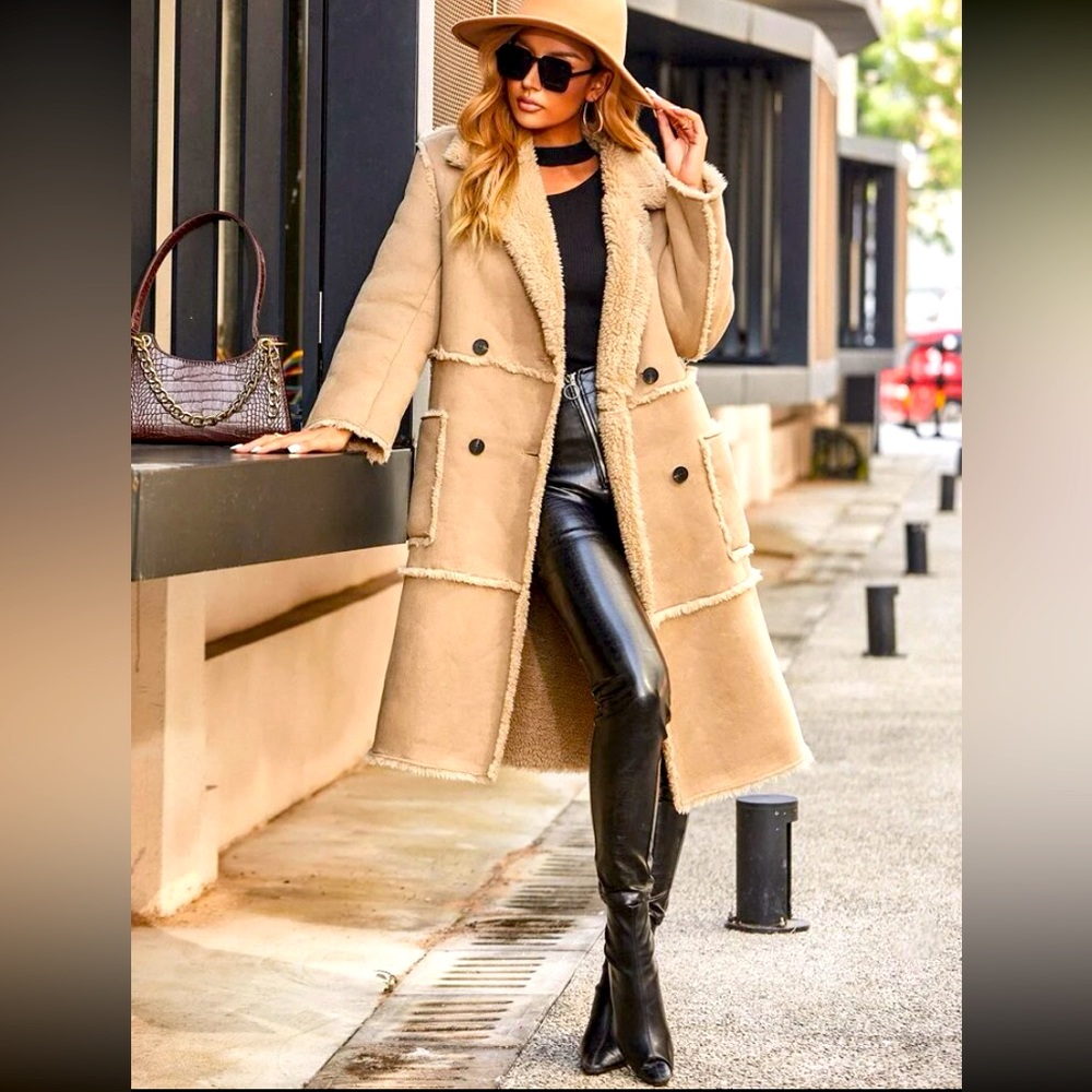 Faux Shearling Lined Coat